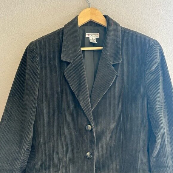 Talbots Blazer Women's Size Medium Olive Green Corduroy Button Up Jacket Cotton - Picture 4 of 11